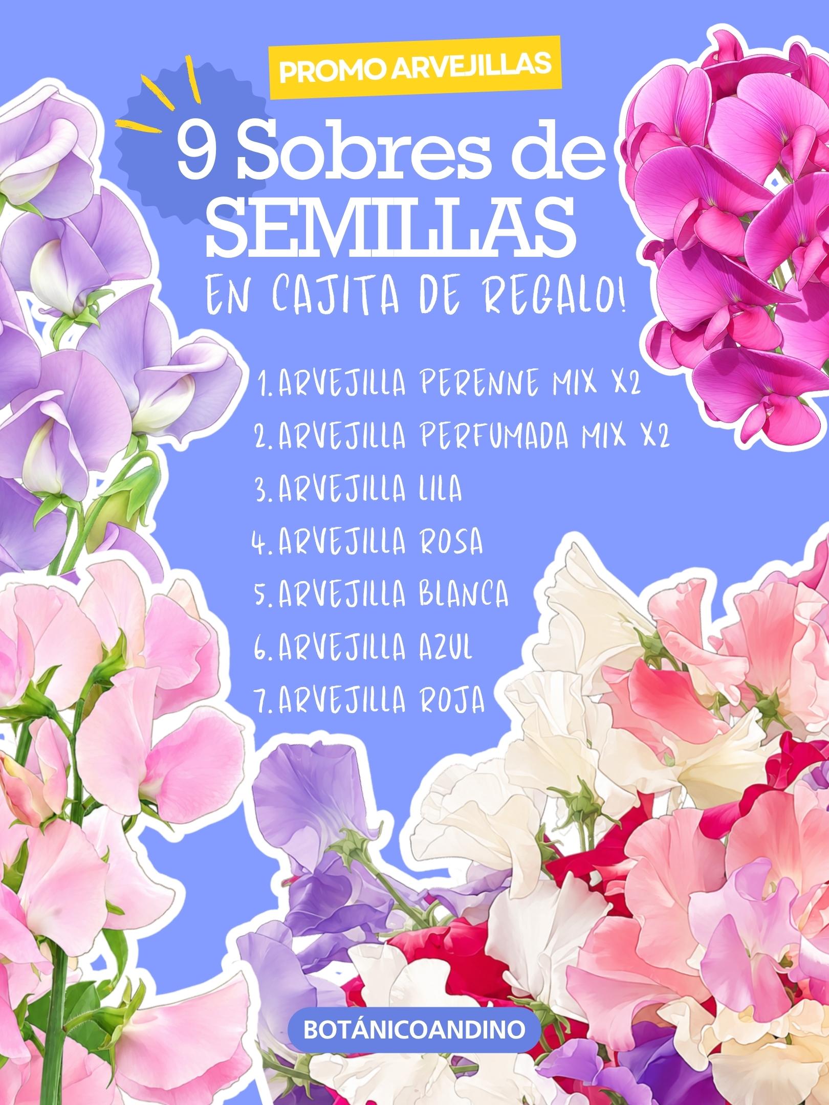 PROMO SEMILLAS ARVEJILLAS X 9 SOBRES